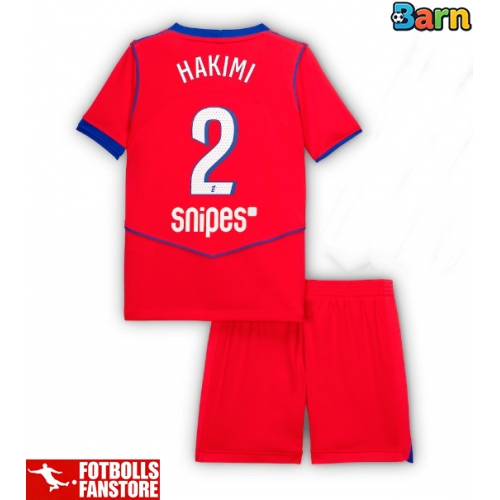 Paris Saint-Germain Achraf Hakimi #2 Tredje Tröja Barn 2025-26 Kortärmad (+ Korta byxor)
