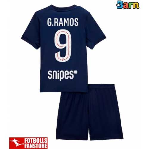 Paris Saint-Germain Goncalo Ramos #9 Hemmatröja Barn 2025-26 Kortärmad (+ Korta byxor)