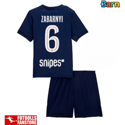 Paris Saint-Germain Illia Zabarnyi #6 Hemmatröja Barn 2025-26 Kortärmad (+ Korta byxor)