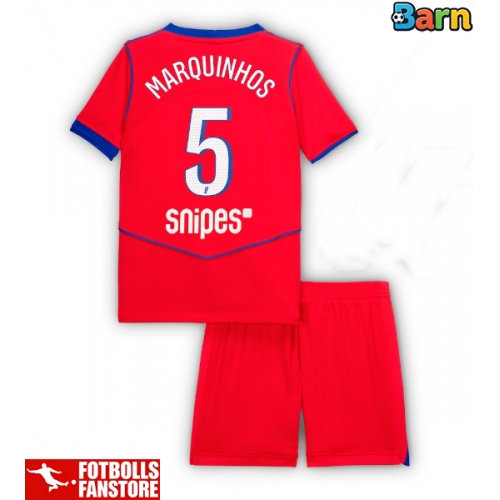 Paris Saint-Germain Marquinhos #5 Tredje Tröja Barn 2025-26 Kortärmad (+ Korta byxor)