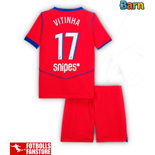 Paris Saint-Germain Vitinha #17 Tredje Tröja Barn 2025-26 Kortärmad (+ Korta byxor)