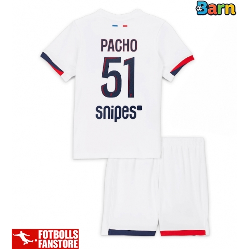 Paris Saint-Germain Willian Pacho #51 Bortatröja Barn 2025-26 Kortärmad (+ Korta byxor)