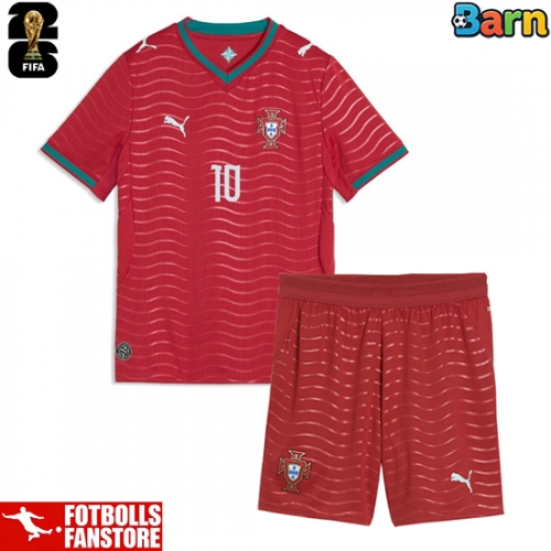 Portugal Bernardo Silva #10 Hemmatröja Barn VM 2026 Kortärmad (+ Korta byxor)