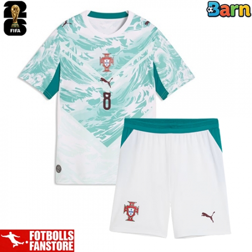 Portugal Bruno Fernandes #8 Bortatröja Barn VM 2026 Kortärmad (+ Korta byxor)