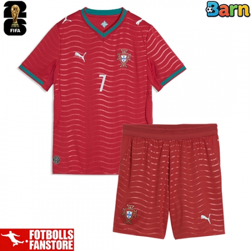 Portugal Cristiano Ronaldo #7 Hemmatröja Barn VM 2026 Kortärmad (+ Korta byxor)