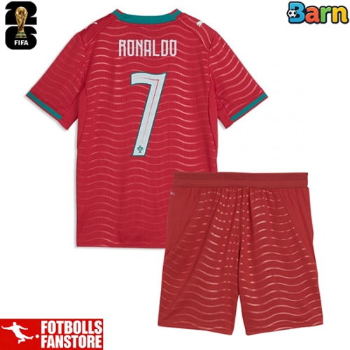 Portugal Cristiano Ronaldo #7 Hemmatröja Barn VM 2026 Kortärmad (+ Korta byxor)