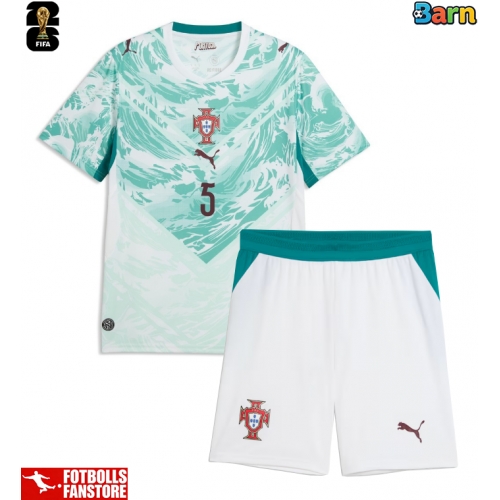 Portugal Diogo Dalot #5 Bortatröja Barn VM 2026 Kortärmad (+ Korta byxor)