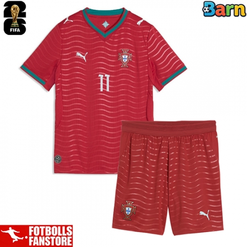 Portugal Joao Felix #11 Hemmatröja Barn VM 2026 Kortärmad (+ Korta byxor)