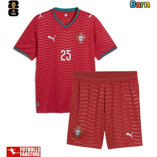 Portugal Nuno Mendes #25 Hemmatröja Barn VM 2026 Kortärmad (+ Korta byxor)