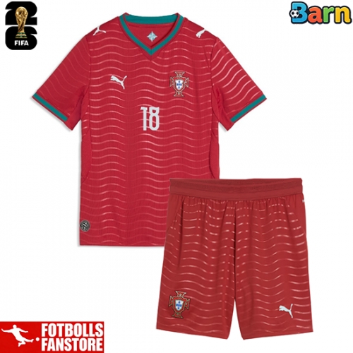 Portugal Pedro Neto #18 Hemmatröja Barn VM 2026 Kortärmad (+ Korta byxor)