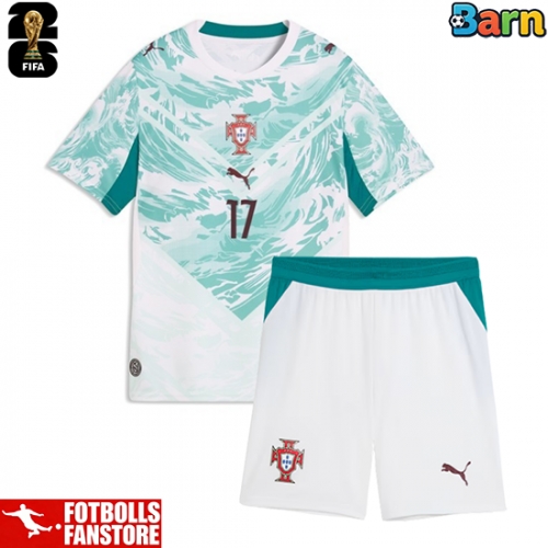 Portugal Rafael Leao #17 Bortatröja Barn VM 2026 Kortärmad (+ Korta byxor)
