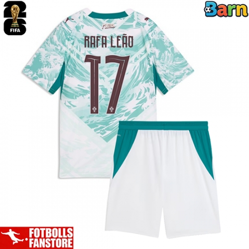 Portugal Rafael Leao #17 Bortatröja Barn VM 2026 Kortärmad (+ Korta byxor)