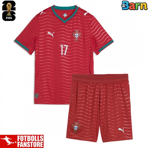 Portugal Rafael Leao #17 Hemmatröja Barn VM 2026 Kortärmad (+ Korta byxor)