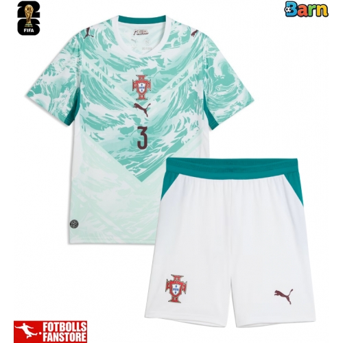 Portugal Ruben Dias #3 Bortatröja Barn VM 2026 Kortärmad (+ Korta byxor)