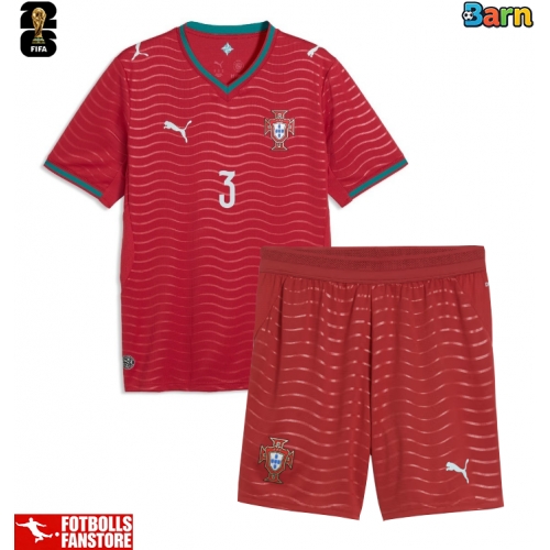 Portugal Ruben Dias #3 Hemmatröja Barn VM 2026 Kortärmad (+ Korta byxor)