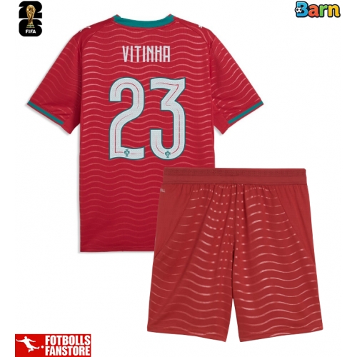 Portugal Vitinha #23 Hemmatröja Barn VM 2026 Kortärmad (+ Korta byxor)