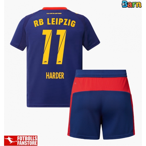 RB Leipzig Conrad Harder #11 Bortatröja Barn 2025-26 Kortärmad (+ Korta byxor)