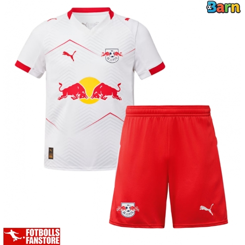 RB Leipzig Hemmatröja Barn 2025-26 Kortärmad (+ Korta byxor)