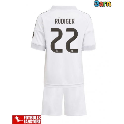 Real Madrid Antonio Rudiger #22 Hemmatröja Barn 2025-26 Kortärmad (+ Korta byxor)