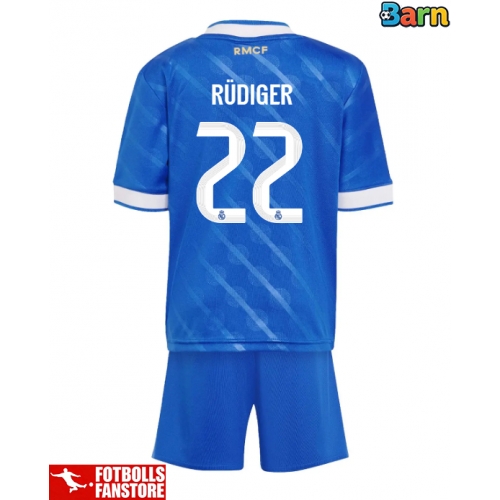Real Madrid Antonio Rudiger #22 Tredje Tröja Barn 2025-26 Kortärmad (+ Korta byxor)