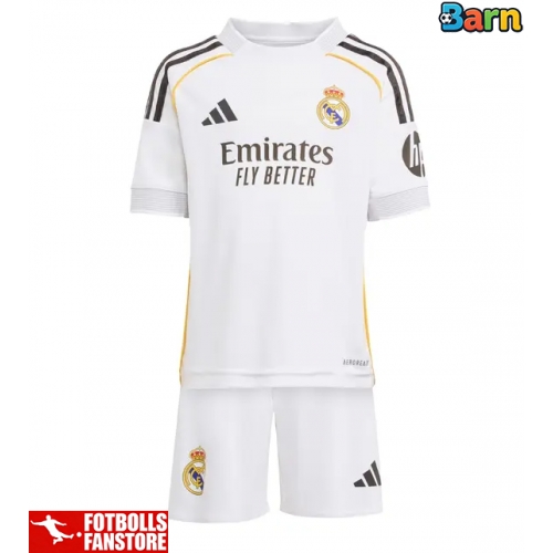 Real Madrid David Alaba #4 Hemmatröja Barn 2025-26 Kortärmad (+ Korta byxor)