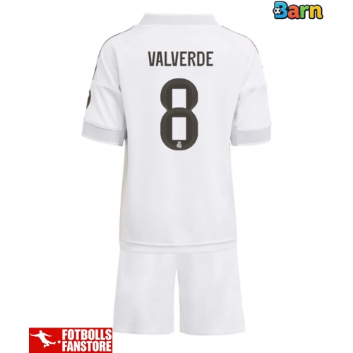 Real Madrid Federico Valverde #8 Hemmatröja Barn 2025-26 Kortärmad (+ Korta byxor)
