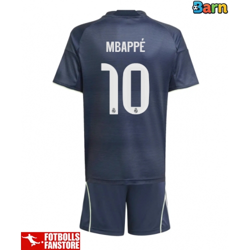 Real Madrid Kylian Mbappe #10 Bortatröja Barn 2025-26 Kortärmad (+ Korta byxor)