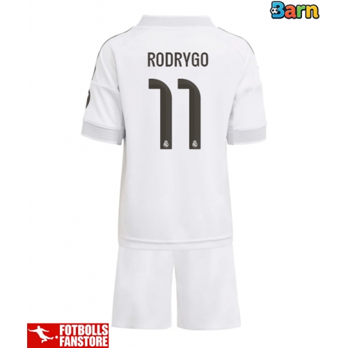 Real Madrid Rodrygo Goes #11 Hemmatröja Barn 2025-26 Kortärmad (+ Korta byxor)