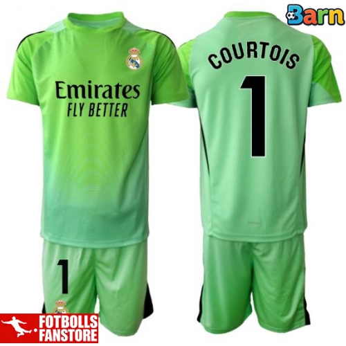 Real Madrid Thibaut Courtois #1 Målvakt Bortatröja Barn 2025-26 Kortärmad (+ Korta byxor)