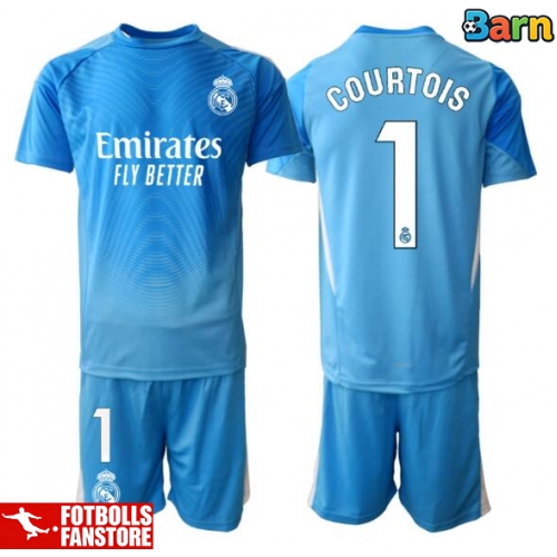 Real Madrid Thibaut Courtois #1 Målvakt Hemmatröja Barn 2025-26 Kortärmad (+ Korta byxor)