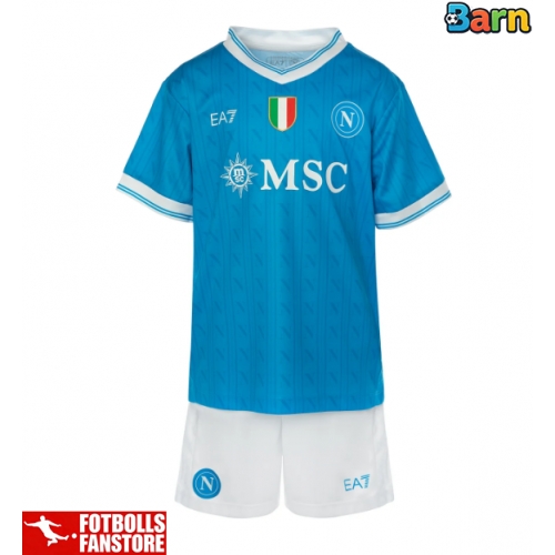 SSC Napoli Hemmatröja Barn 2025-26 Kortärmad (+ Korta byxor)