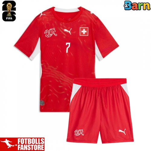 Schweiz Breel Embolo #7 Hemmatröja Barn VM 2026 Kortärmad (+ Korta byxor)