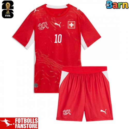 Schweiz Granit Xhaka #10 Hemmatröja Barn VM 2026 Kortärmad (+ Korta byxor)