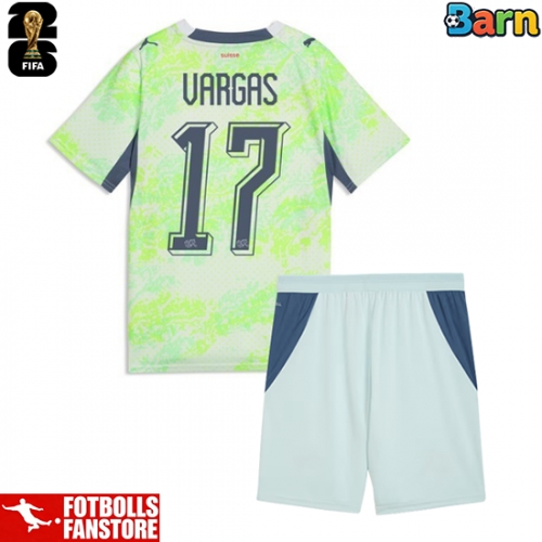 Schweiz Ruben Vargas #17 Bortatröja Barn VM 2026 Kortärmad (+ Korta byxor)