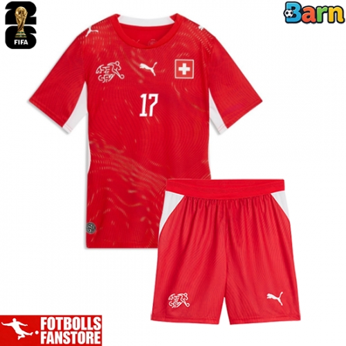 Schweiz Ruben Vargas #17 Hemmatröja Barn VM 2026 Kortärmad (+ Korta byxor)