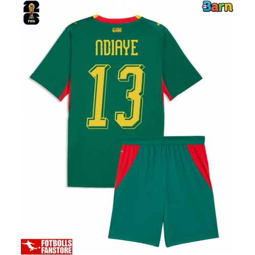 Senegal Iliman Ndiaye #13 Bortatröja Barn VM 2026 Kortärmad (+ Korta byxor)