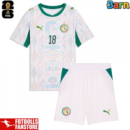Senegal Ismaila Sarr #18 Hemmatröja Barn VM 2026 Kortärmad (+ Korta byxor)