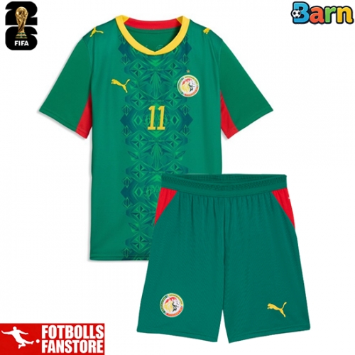 Senegal Nicolas Jackson #11 Bortatröja Barn VM 2026 Kortärmad (+ Korta byxor)