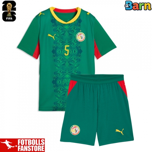 Senegal Pape Gueye #26 Bortatröja Barn VM 2026 Kortärmad (+ Korta byxor)
