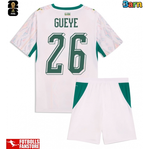 Senegal Pape Gueye #26 Hemmatröja Barn VM 2026 Kortärmad (+ Korta byxor)