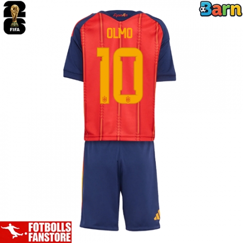 Spanien Dani Olmo #10 Hemmatröja Barn VM 2026 Kortärmad (+ Korta byxor)