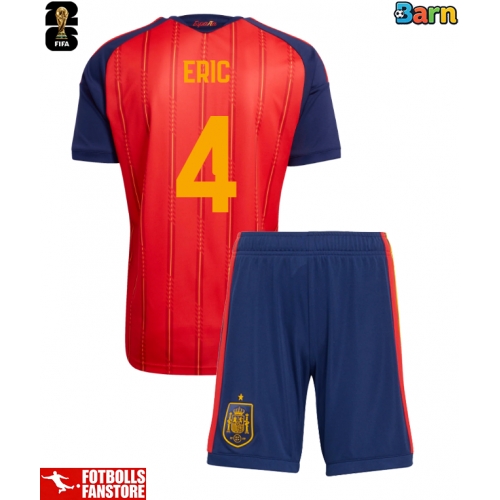 Spanien Eric Garcia #4 Hemmatröja Barn VM 2026 Kortärmad (+ Korta byxor)