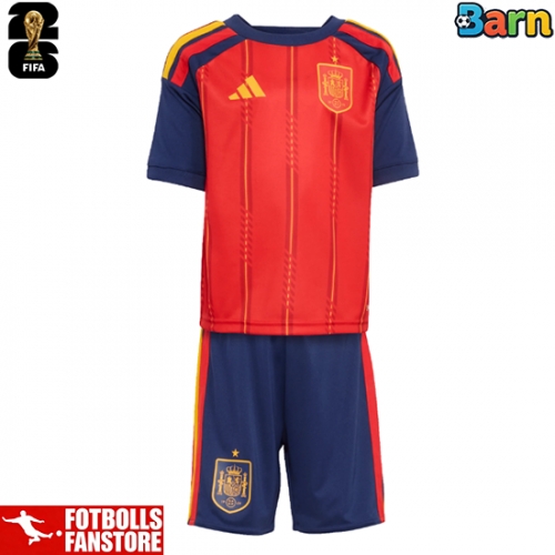 Spanien Hemmatröja Barn VM 2026 Kortärmad (+ Korta byxor)