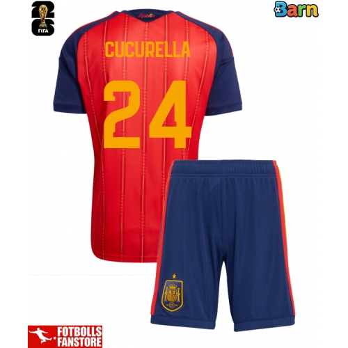 Spanien Marc Cucurella #24 Hemmatröja Barn VM 2026 Kortärmad (+ Korta byxor)