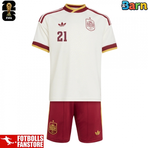 Spanien Mikel Oyarzabal #21 Bortatröja Barn VM 2026 Kortärmad (+ Korta byxor)