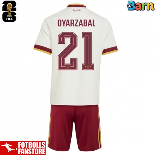 Spanien Mikel Oyarzabal #21 Bortatröja Barn VM 2026 Kortärmad (+ Korta byxor)