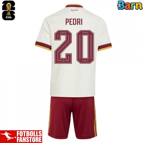 Spanien Pedri Gonzalez #20 Bortatröja Barn VM 2026 Kortärmad (+ Korta byxor)