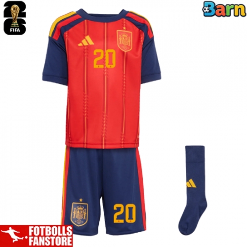 Spanien Pedri Gonzalez #20 Hemmatröja Barn VM 2026 Kortärmad (+ Korta byxor)