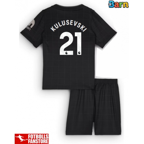 Tottenham Hotspur Dejan Kulusevski #21 Bortatröja Barn 2025-26 Kortärmad (+ Korta byxor)