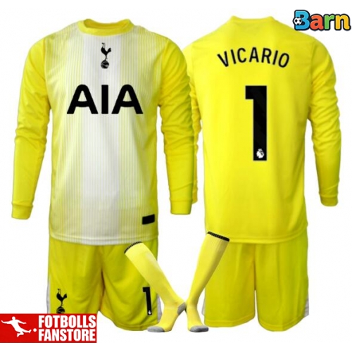 Tottenham Hotspur Guglielmo Vicario #1 Målvakt Tredje Tröja Barn 2025-26 Långärmad (+ Korta byxor)